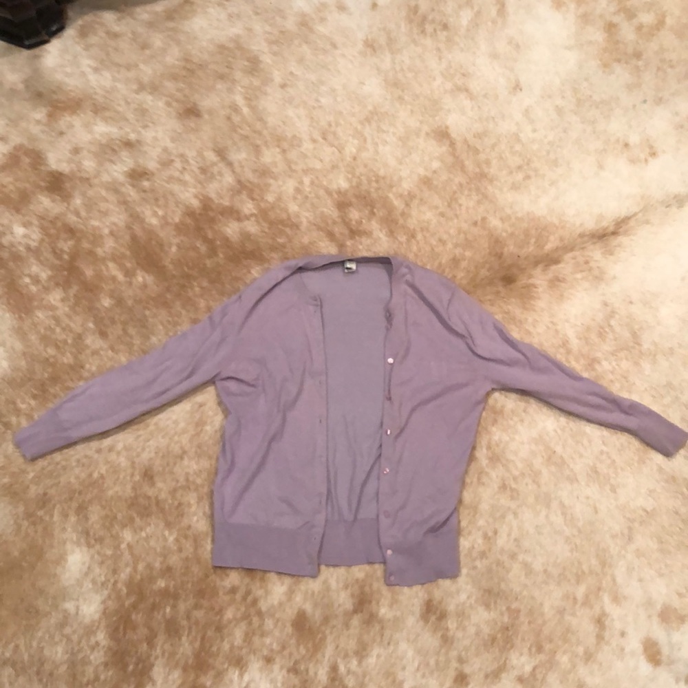 J crew 3/4 length purple cardigan